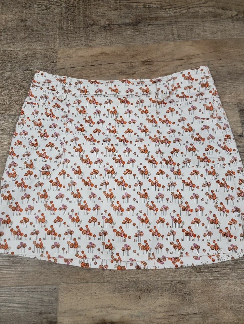 Lady Hagen Golf Skort Skort Womens 10 White Orange Floral Tenniscore Pickleball